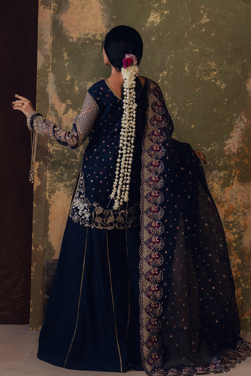 Zarposh Jahanara Festive Embroidered Organza Unstitched 3Pc Suit - FEROZAH