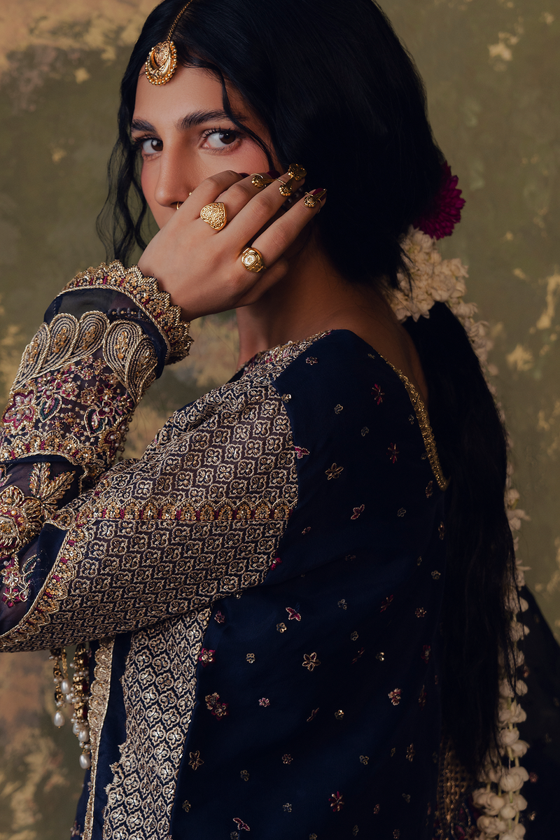 Zarposh Jahanara Festive Embroidered Organza Unstitched 3Pc Suit - FEROZAH
