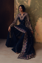 Zarposh Jahanara Festive Embroidered Organza Unstitched 3Pc Suit - FEROZAH