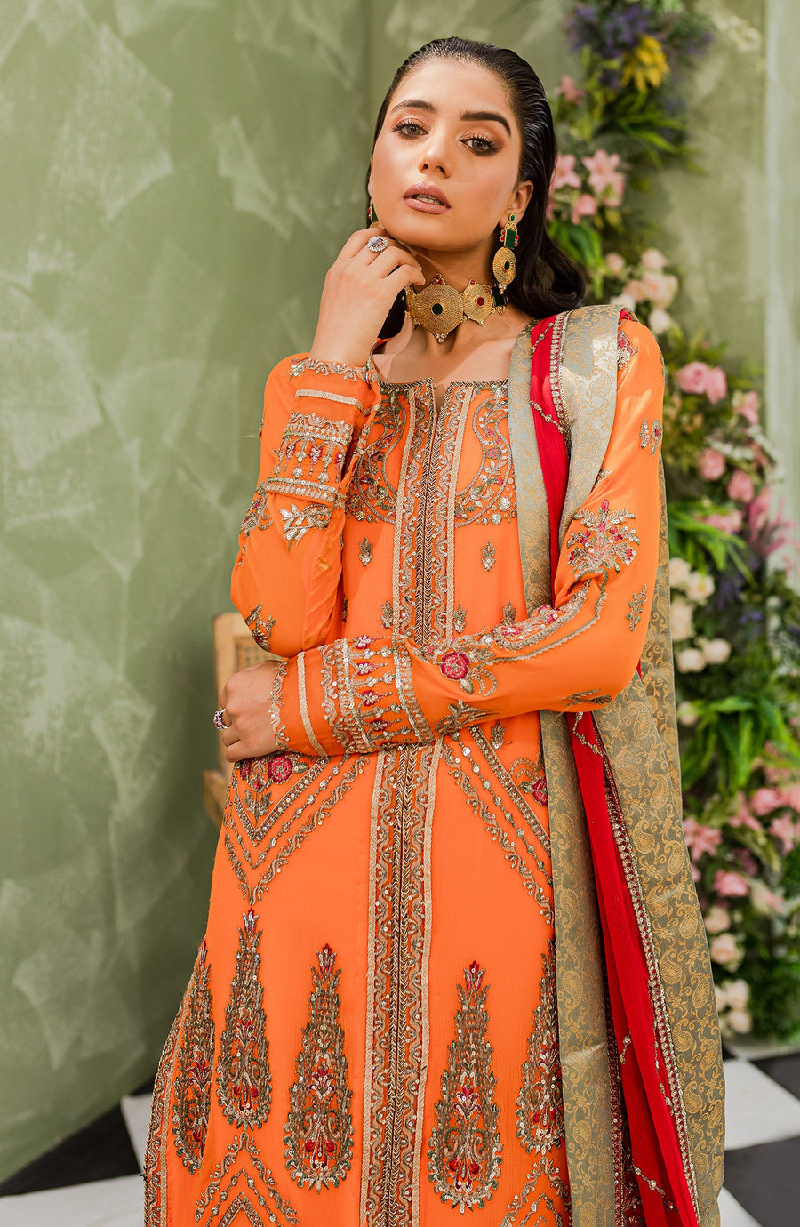 Maryum N Maria Murat Embroidered Chiffon Unstitched 3Pc Suit FFD-0111