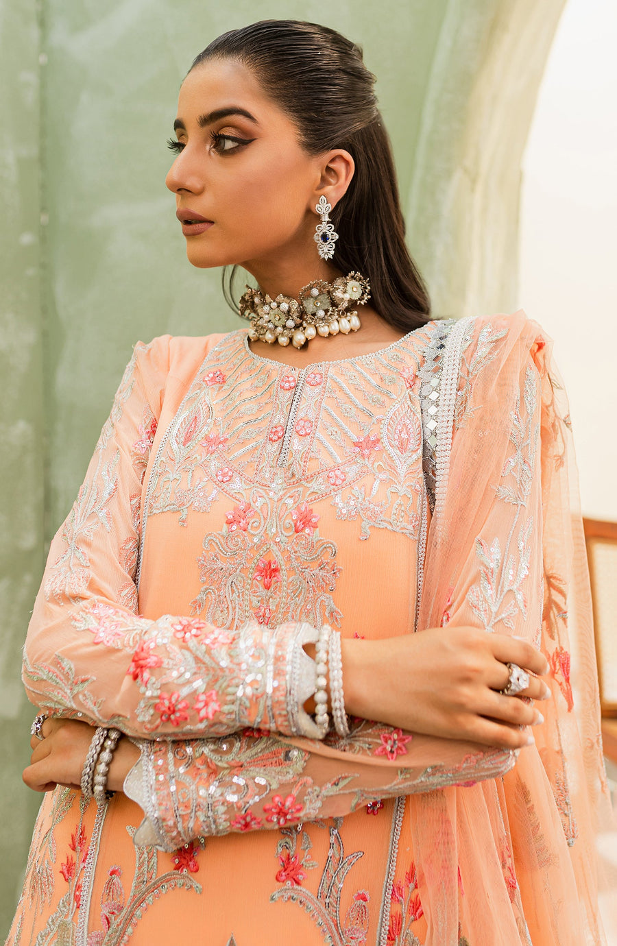 Maryum N Maria Murat Embroidered Chiffon Unstitched 3Pc Suit FFD-0114