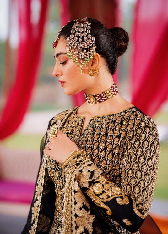 Akbar Aslam Shadmani Embroidered Net Unstitched 3Pc Suit - FIRAAQ