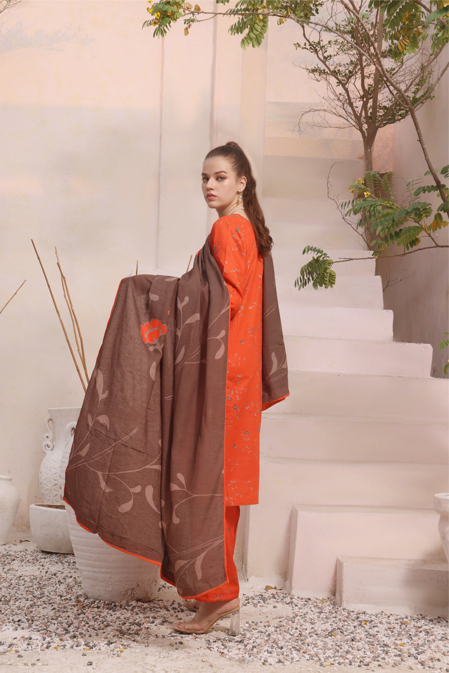 Feathers Digital Printed Khaddar Unstitched 3Pc Suit FIRE OPAL-FT293
