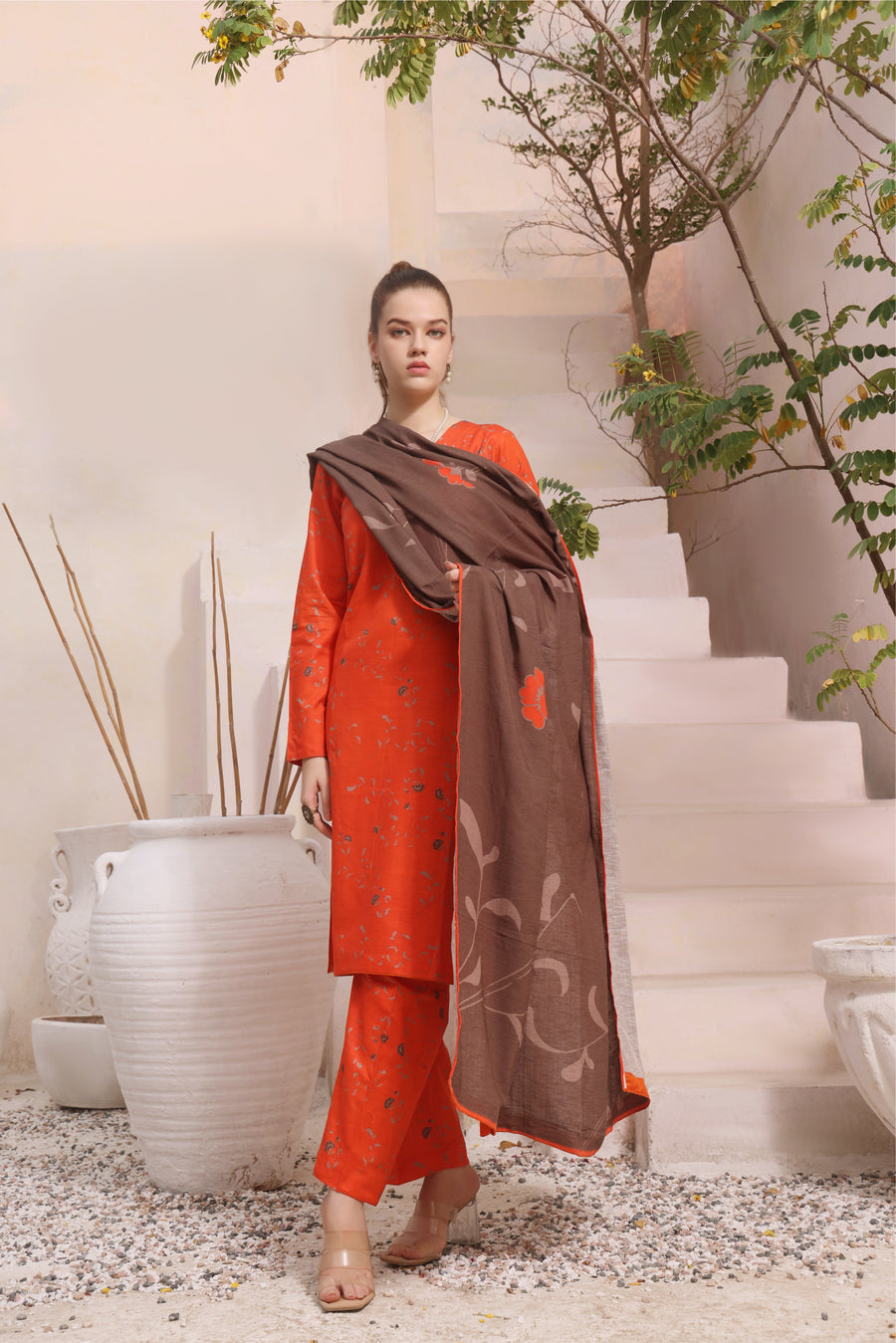 Feathers Digital Printed Khaddar Unstitched 3Pc Suit FIRE OPAL-FT293