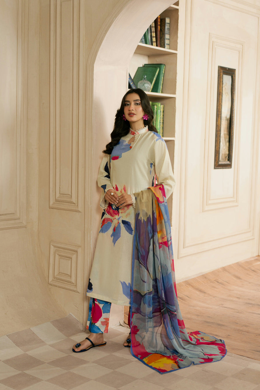 Feathers Dewdrop Unstitched Digital Printed Lawn 3Pc Suit FIROSH-FT470