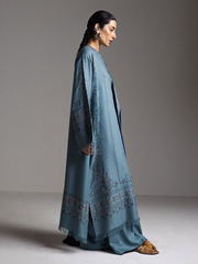 Zara Shahjahan Saraab Embroidered Marina Unstitched 3Pc Suit - FIROZA