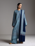 Zara Shahjahan Saraab Embroidered Marina Unstitched 3Pc Suit - FIROZA