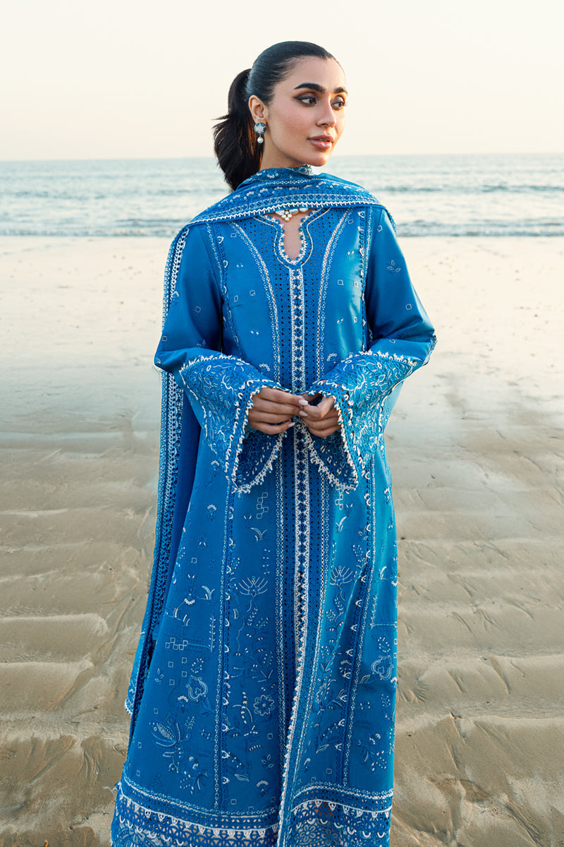 Qalamkar Sahil Embroidered Lawn Unstitched 3Pc Suit FK-03 VICTORIA