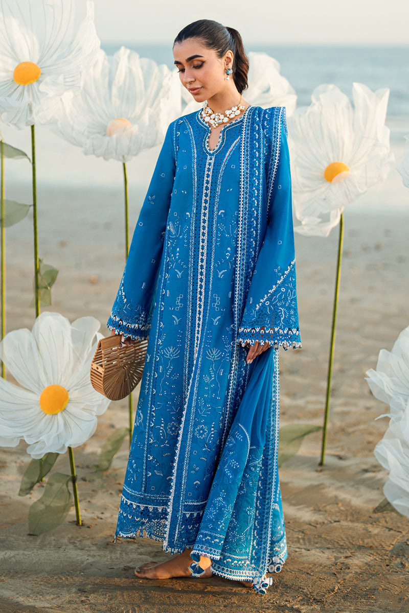 Qalamkar Sahil Embroidered Lawn Unstitched 3Pc Suit FK-03 VICTORIA