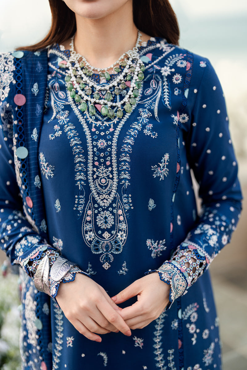Qalamkar Sahil Embroidered Lawn Unstitched 3Pc Suit FK-05 AURORA