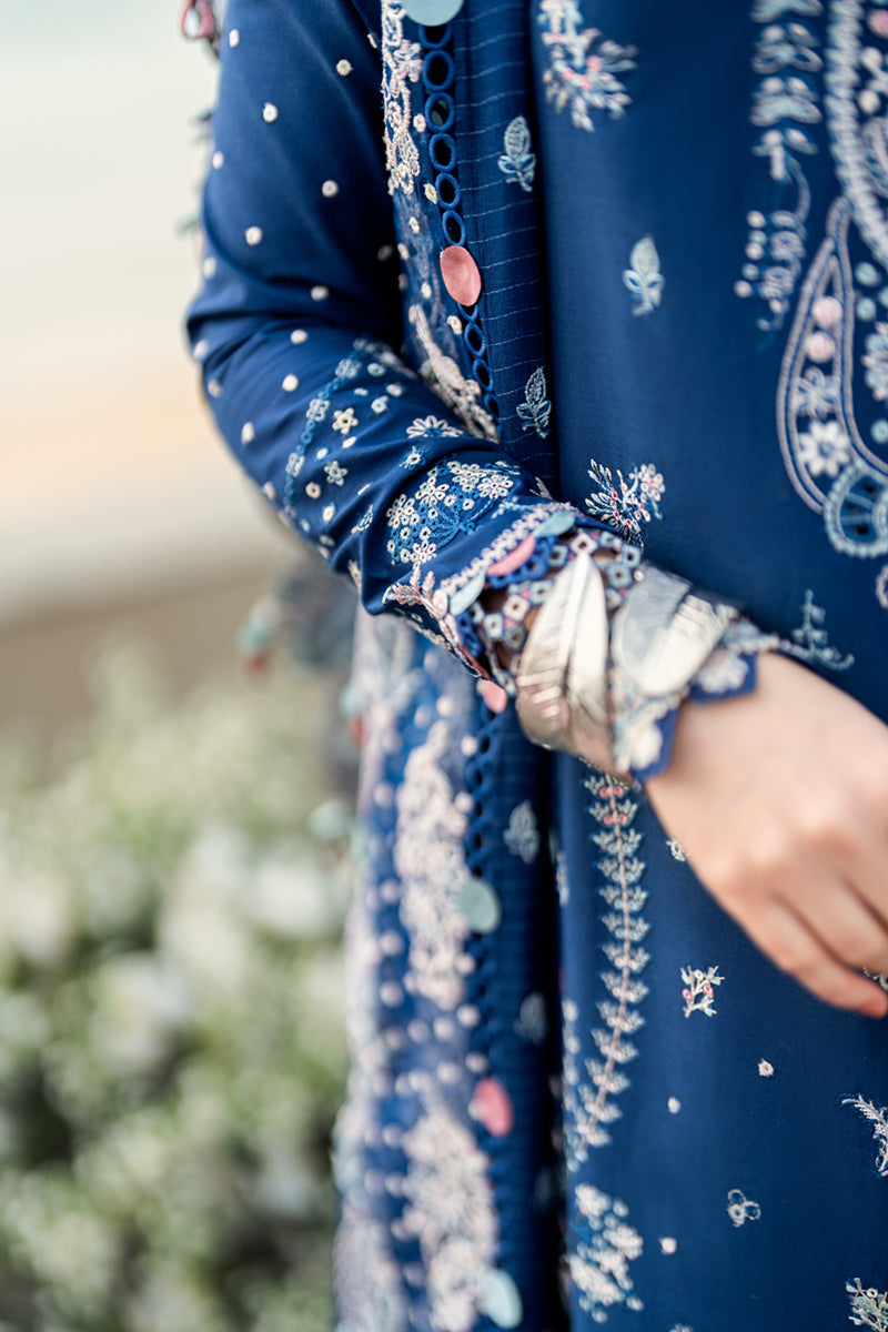 Qalamkar Sahil Embroidered Lawn Unstitched 3Pc Suit FK-05 AURORA