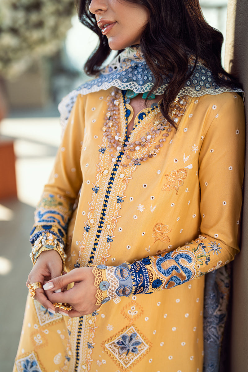 Qalamkar Sahil Embroidered Lawn Unstitched 3Pc Suit FK-06 NATALIE