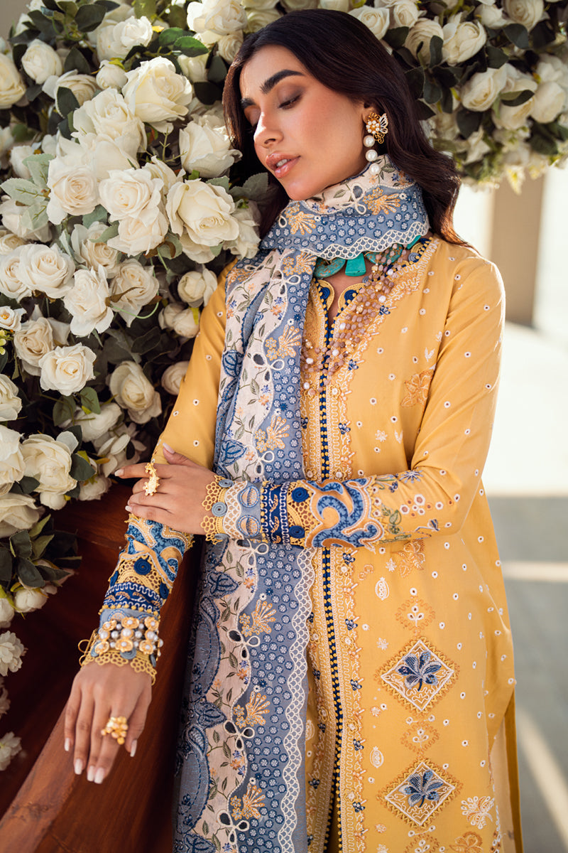 Qalamkar Sahil Embroidered Lawn Unstitched 3Pc Suit FK-06 NATALIE