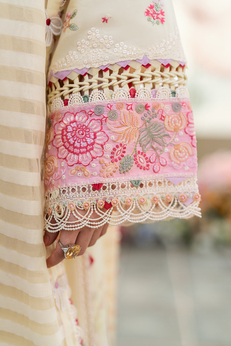 Qalamkar Sahil Embroidered Lawn Unstitched 3Pc Suit FK-14 SCARLETT