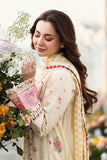 Qalamkar Sahil Embroidered Lawn Unstitched 3Pc Suit FK-14 SCARLETT