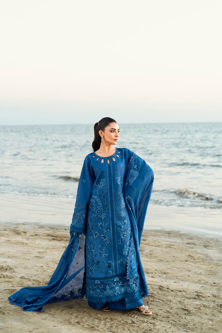 Florent Luxury Embroidered Lawn Unstitched 3Pc Suit FL-01A