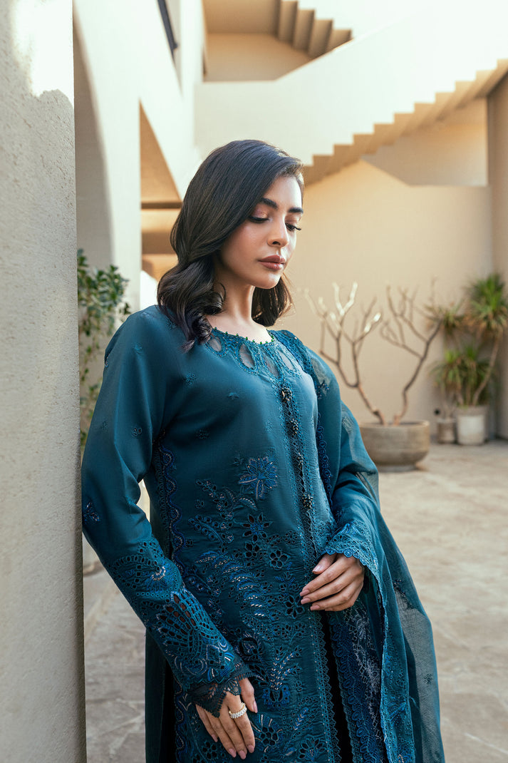 Florent Luxury Embroidered Lawn Unstitched 3Pc Suit FL-01B