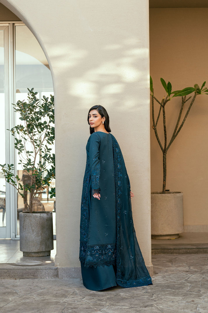 Florent Luxury Embroidered Lawn Unstitched 3Pc Suit FL-01B