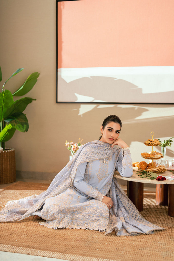Florent Luxury Embroidered Lawn Unstitched 3Pc Suit FL-02B