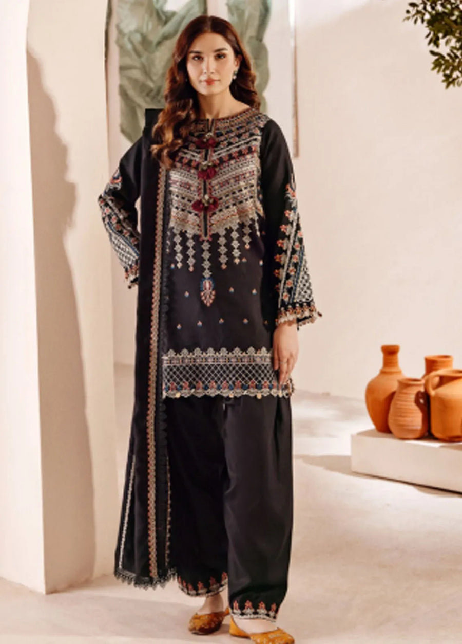 Florent Shades Of Winter Embroidered Marina Unstitched 3Pc Suit FL-03B