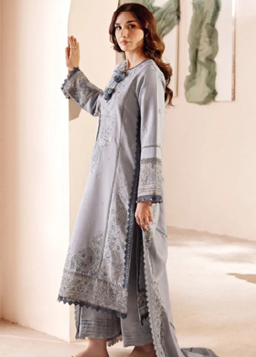 Florent Shades Of Winter Embroidered Marina Unstitched 3Pc Suit FL-05A