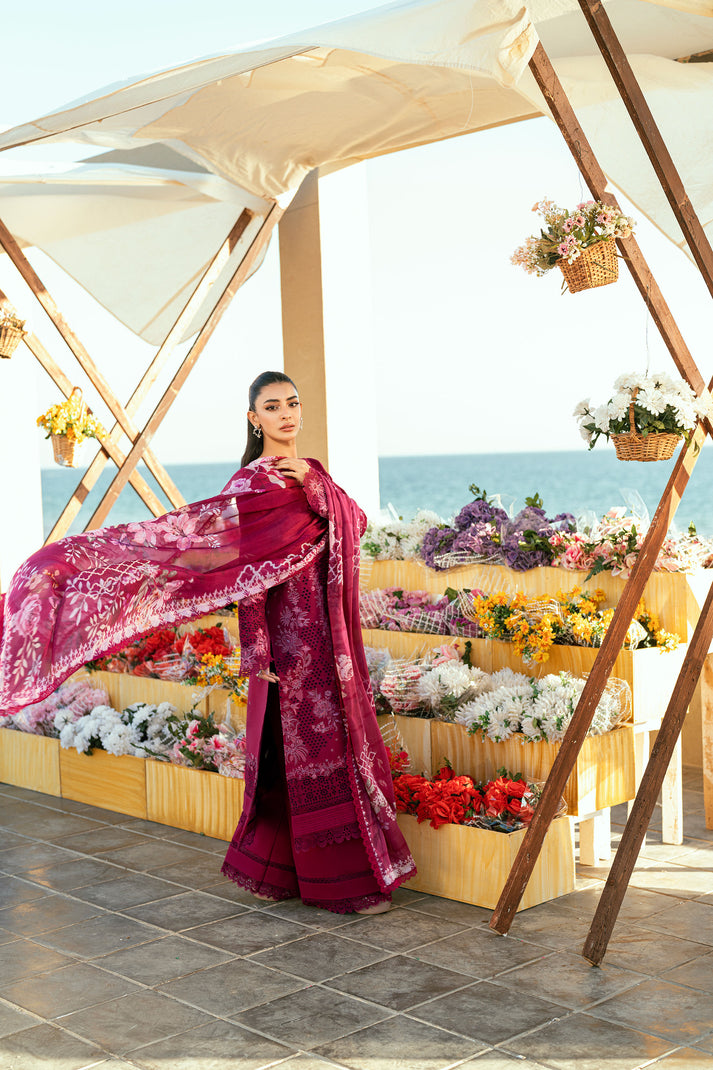 Florent Luxury Embroidered Lawn Unstitched 3Pc Suit FL-07