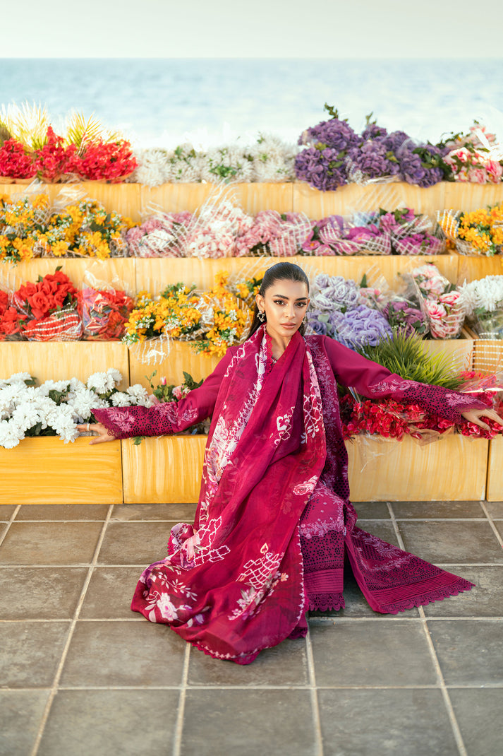 Florent Luxury Embroidered Lawn Unstitched 3Pc Suit FL-07