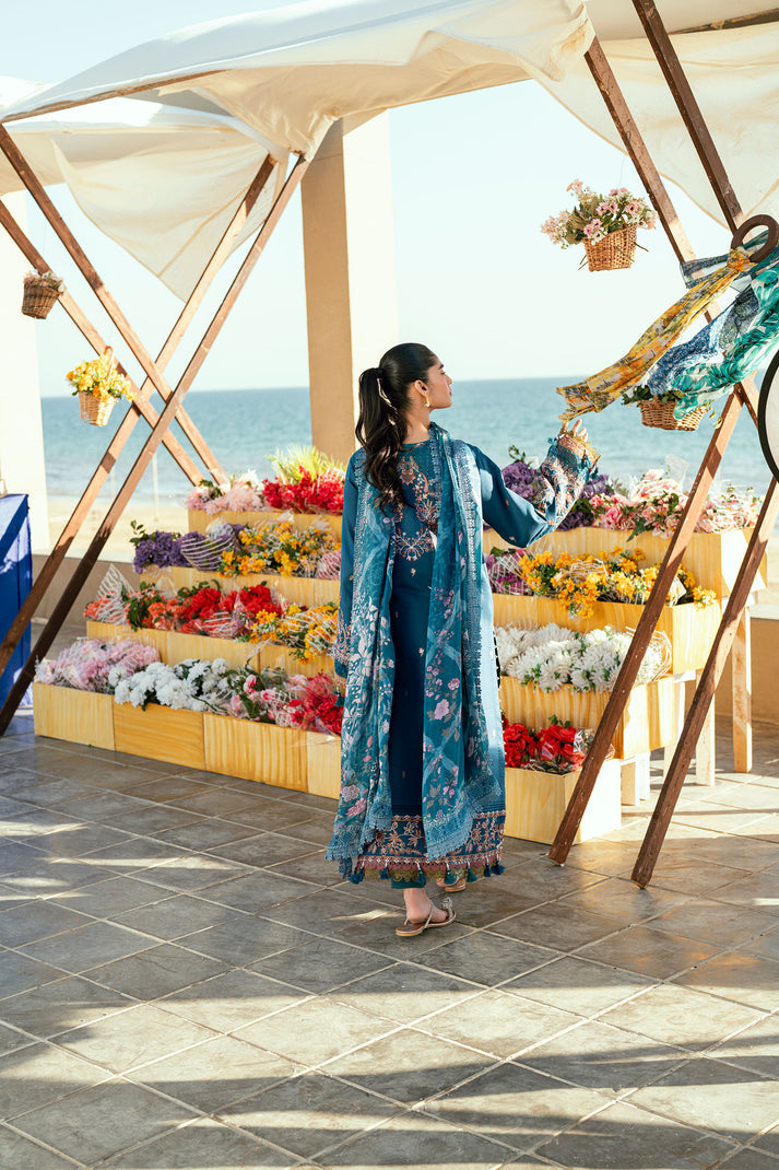Florent Luxury Embroidered Lawn Unstitched 3Pc Suit FL-08B