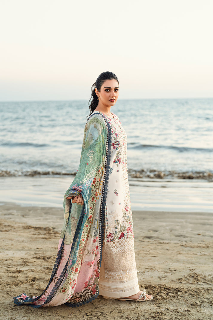 Florent Luxury Embroidered Lawn Unstitched 3Pc Suit FL-09