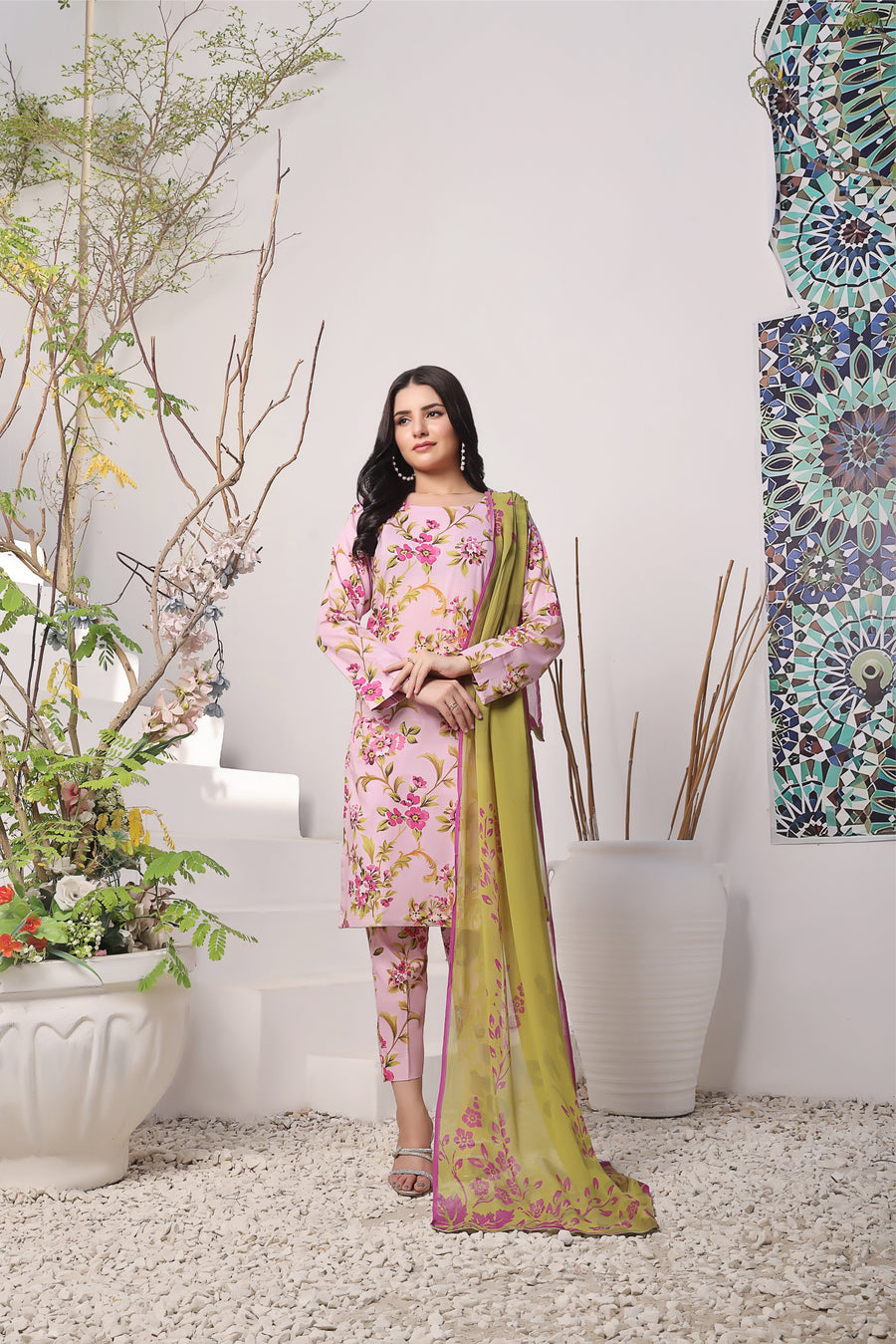 Feathers Chiragh Unstitched Digital Printed Lawn 3Pc Suit FLAMINGO-FT372