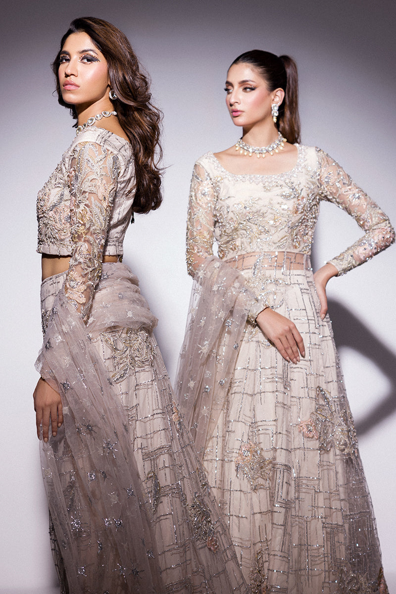 Best of Mushq Embroidered Chiffon Unstitched 3Pc Suit BOM-08 Flavia