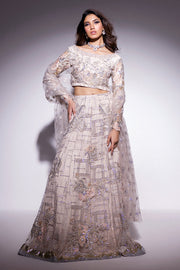 Best of Mushq Embroidered Chiffon Unstitched 3Pc Suit BOM-08 Flavia