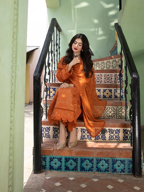 Afsaneh by Mahnur Embroidered Karandi Unstitched 3Pc Suit D-01 Flavia