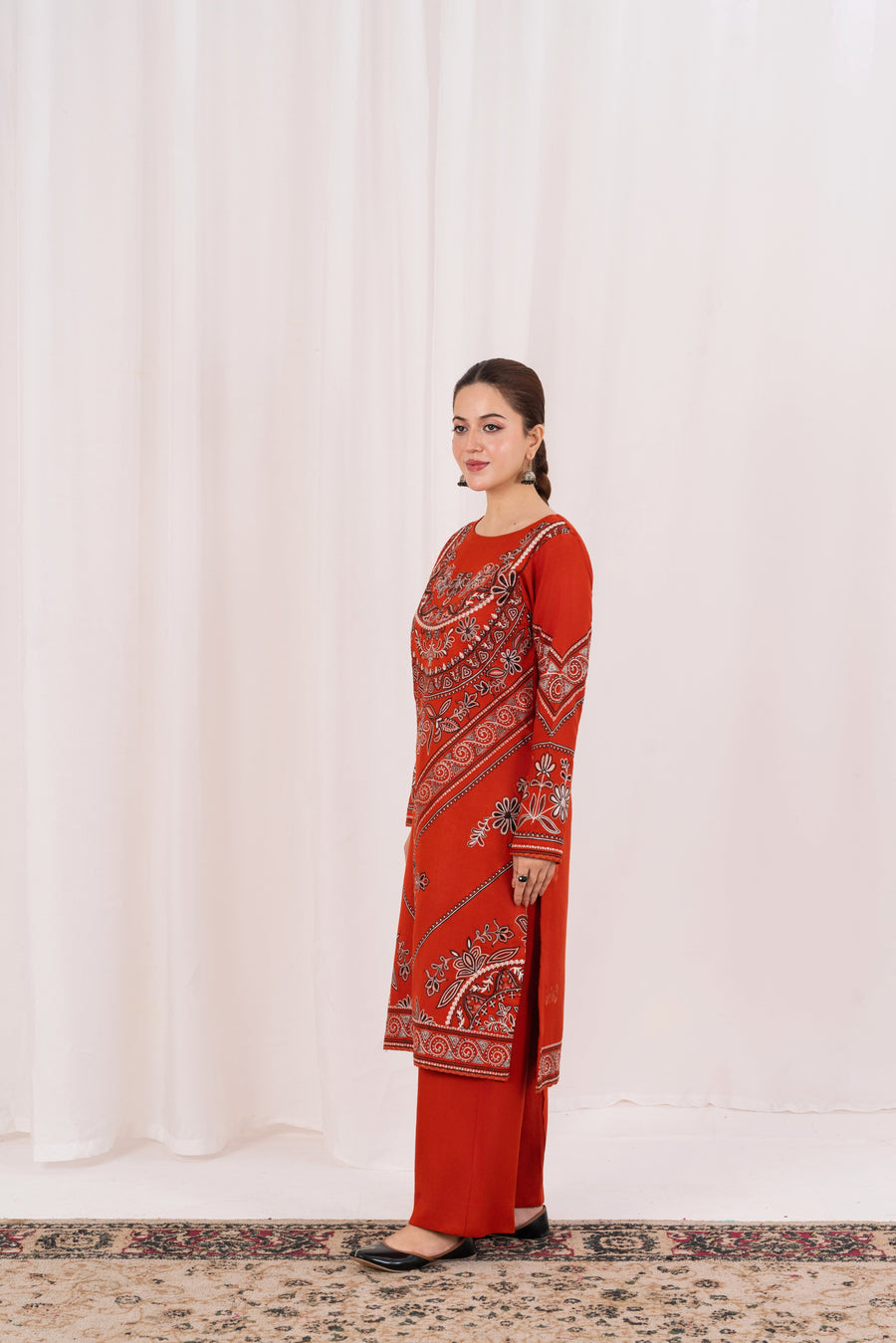 Feathers Fully Embroidered Dhanak Unstitched 2Pc Suit FLAYNE-FT560