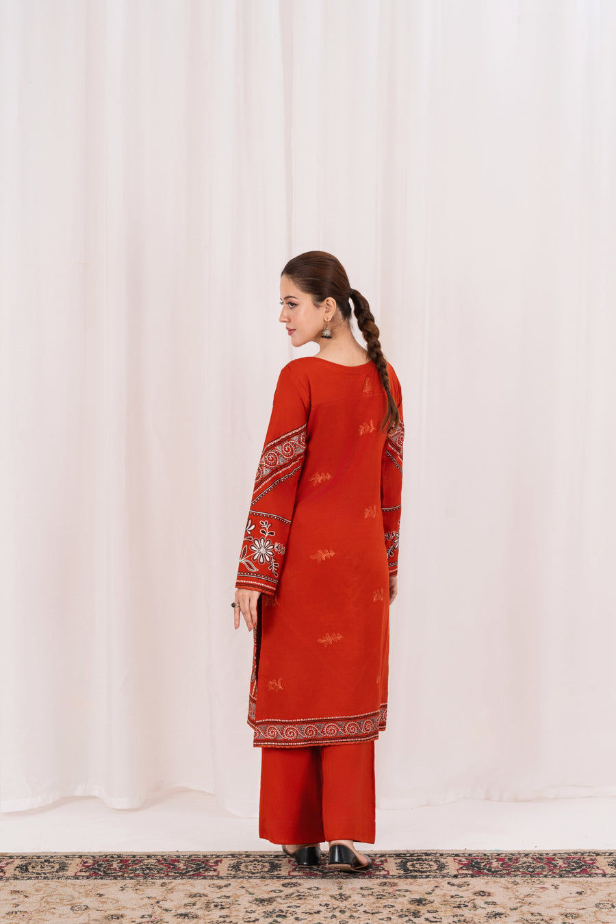 Feathers Fully Embroidered Dhanak Unstitched 2Pc Suit FLAYNE-FT560