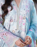 Neeshay Printkari Embroidered Lawn Unstitched 3Pc Suit - FLEURIE