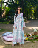 Neeshay Printkari Embroidered Lawn Unstitched 3Pc Suit - FLEURIE