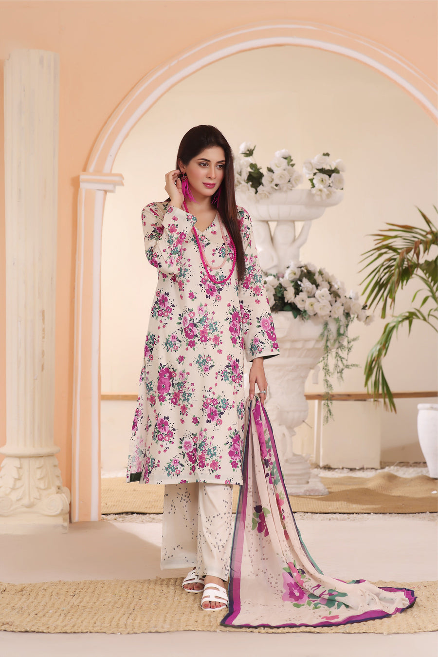 Feathers Chiragh Unstitched Digital Printed Lawn 3Pc Suit FLORA-FT225