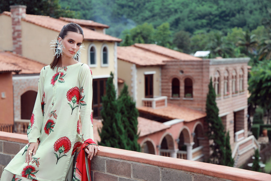 Feathers Stillness In Bloom Unstitched Printed Lawn 3Pc Suit FLORESSA-FT530