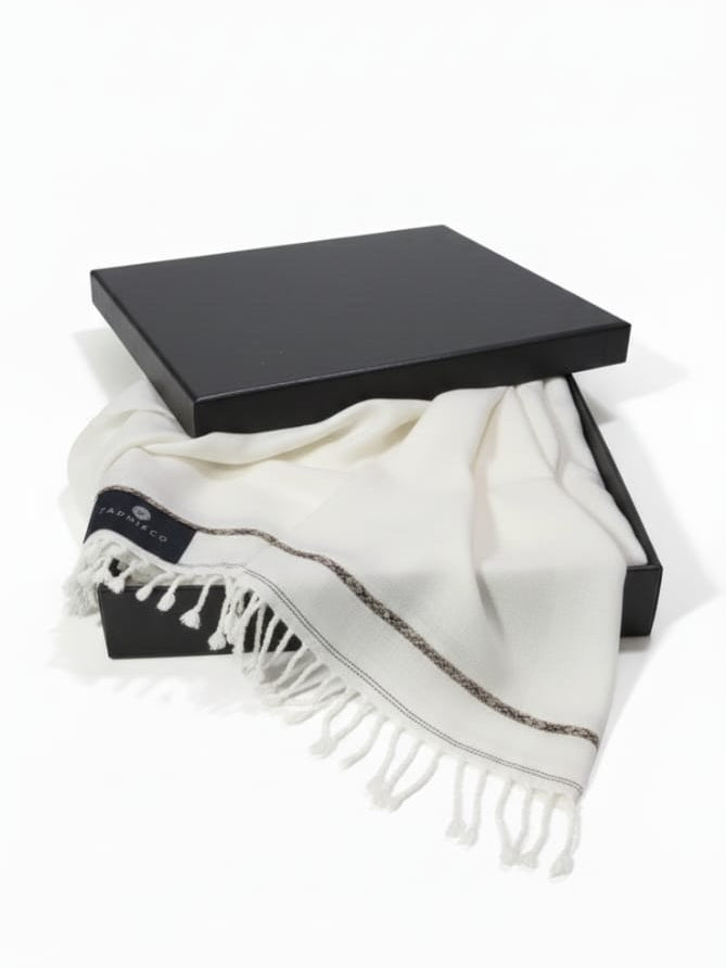Fabrieco Men's Premium Angoora Shawl for Winter FM00145 White