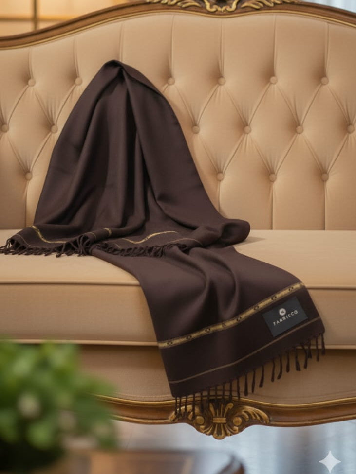 Fabrieco Men's Premium Angoora Shawl for Winter FM00148 Chocolate
