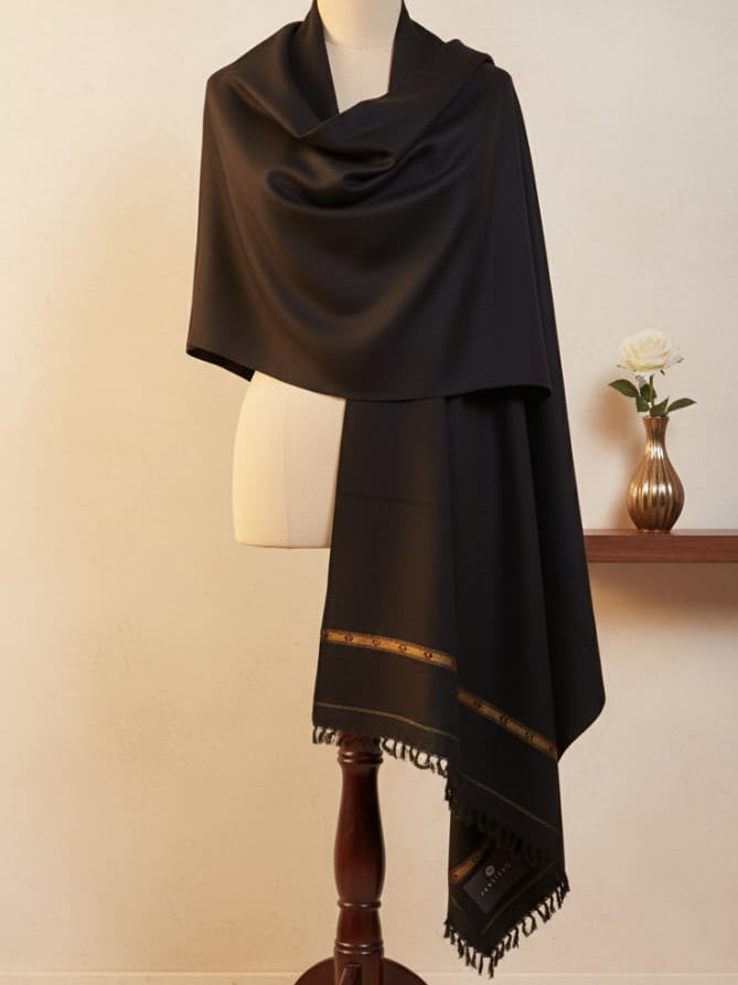 Fabrieco Men's Premium Angoora Shawl for Winter FM00152 Black
