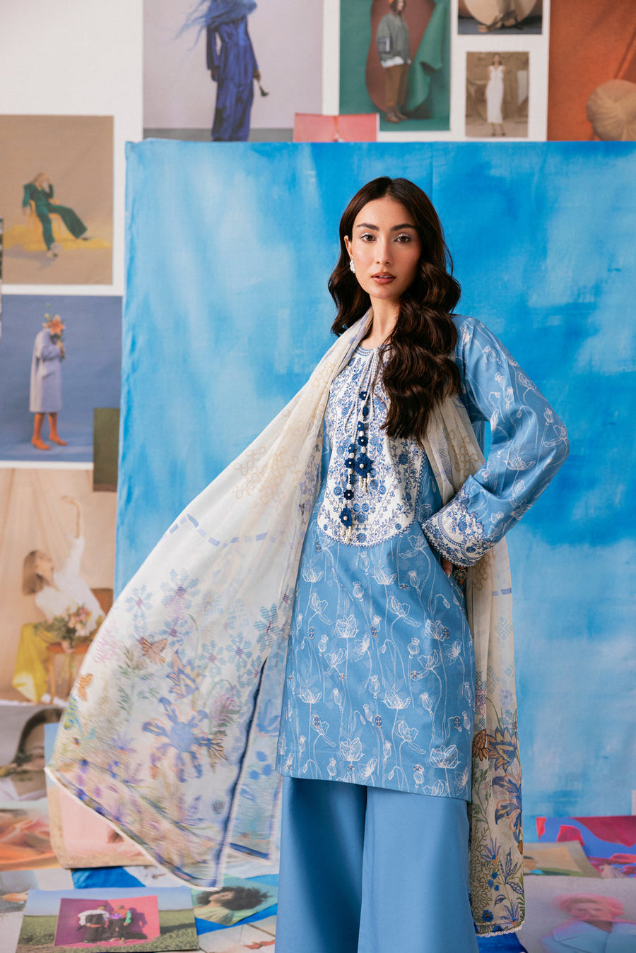 Zync by Florent PrintKaari Embroidered Lawn Unstitched 3Pc Suit FPK-2B