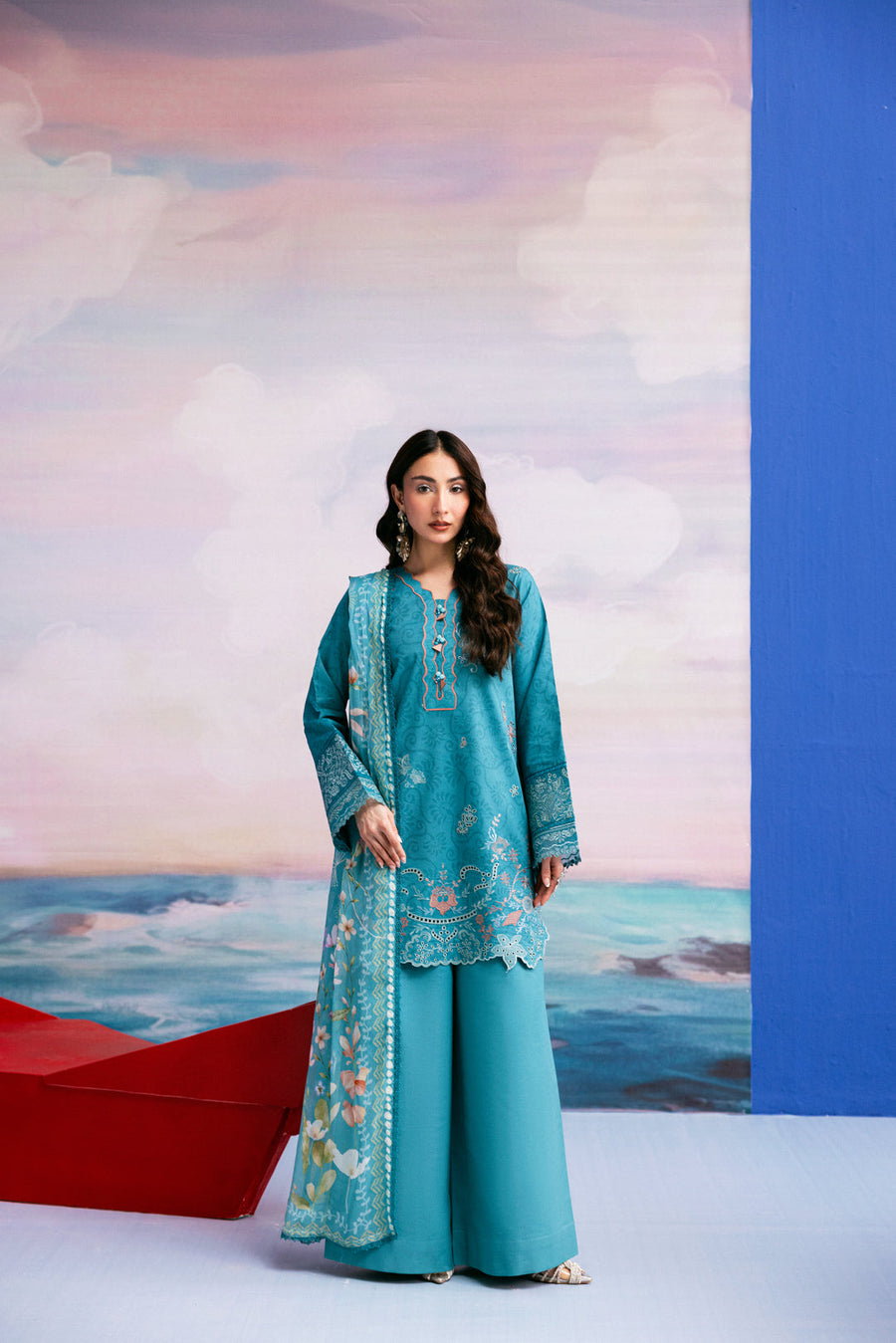 Zync by Florent PrintKaari Embroidered Lawn Unstitched 3Pc Suit FPK-7A