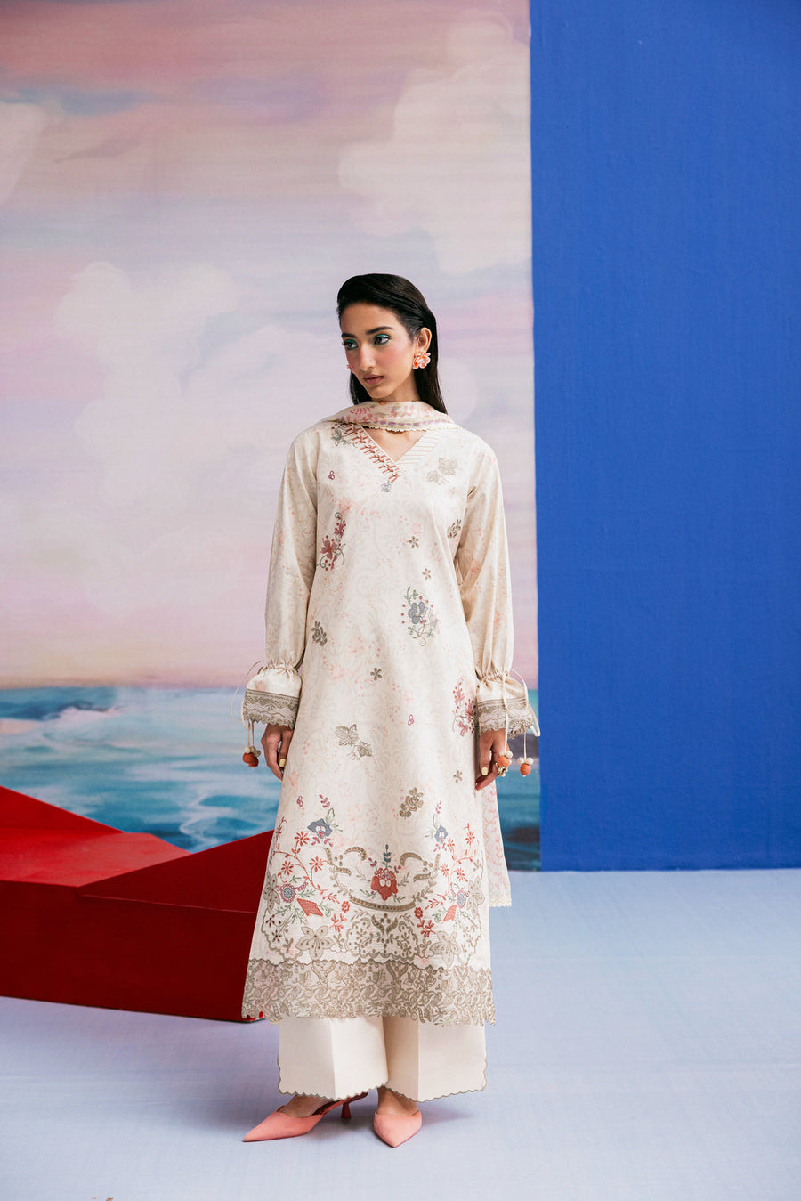 Zync by Florent PrintKaari Embroidered Lawn Unstitched 3Pc Suit FPK-7B