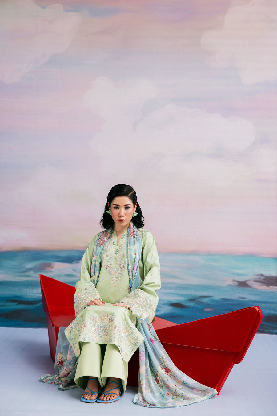Zync by Florent PrintKaari Embroidered Lawn Unstitched 3Pc Suit FPK-8B
