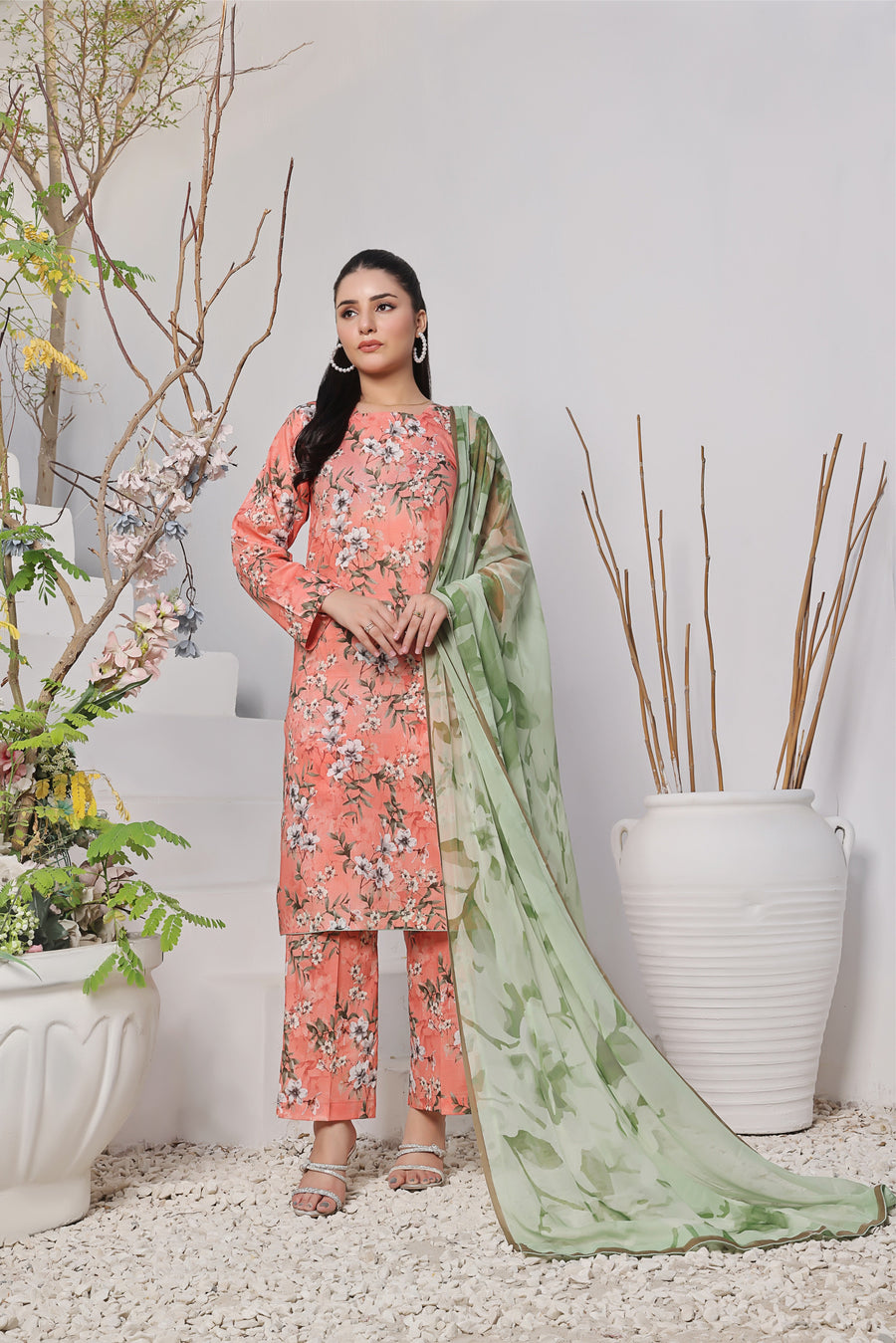 Feathers Premium Printed Lawn Unstitched 3Pc Suit FREESIA-FT377