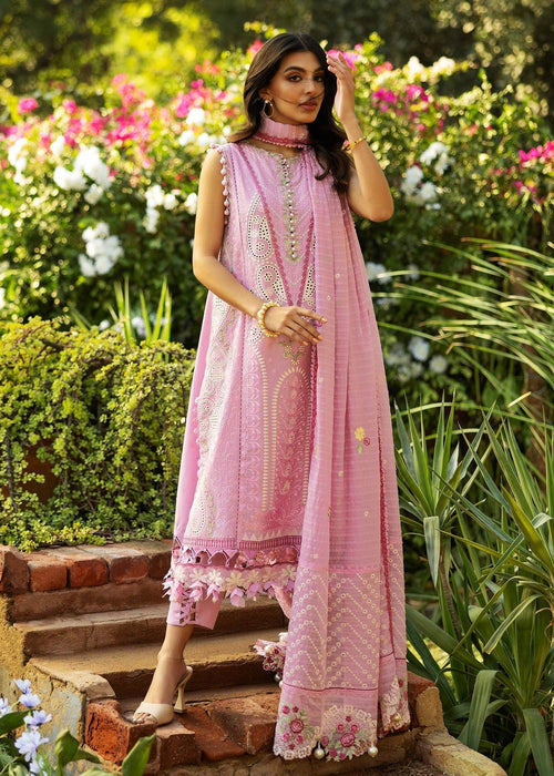 Sadaf Fawad Khan Siraa Embroidered Lawn Unstitched 3Pc Suit D07-B FRENCH HEART