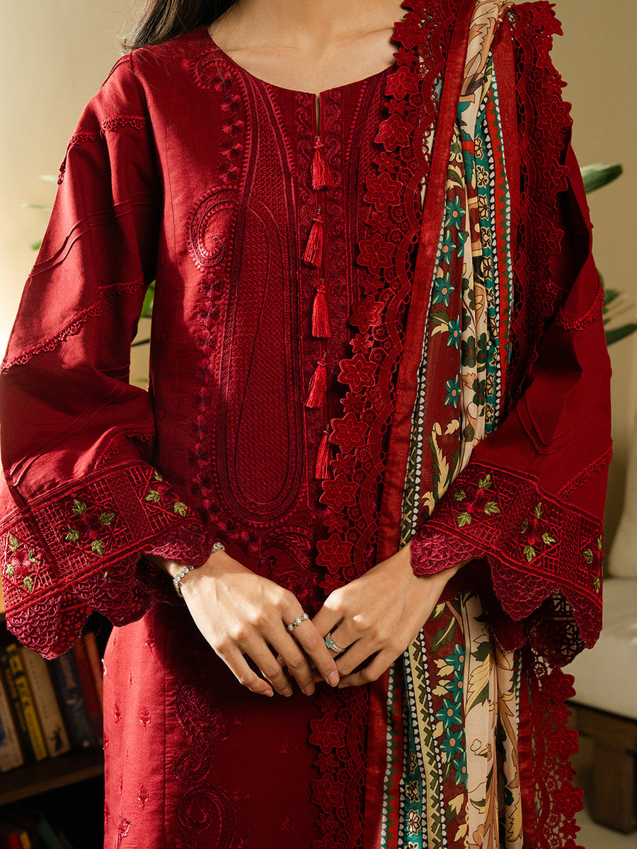 Faiza Faisal Embroidered Summer Lawn Unstitched 3Pc Suit - FRESA