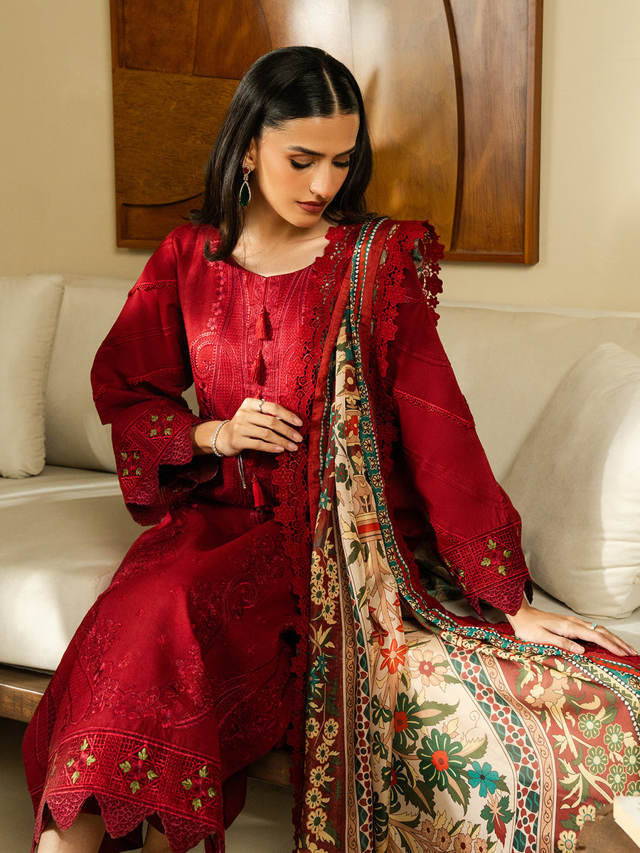 Faiza Faisal Embroidered Summer Lawn Unstitched 3Pc Suit - FRESA